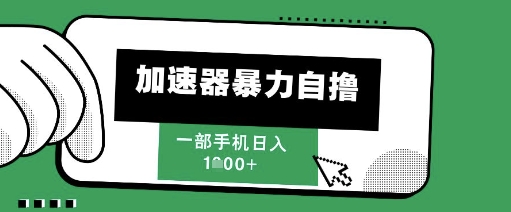 205新风口，加速器暴力自撸，单机日入1k+【揭秘】-缘艺创业网