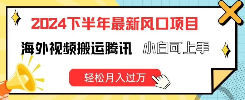2024下半年最新风口项自，海外视频搬运腾讯，小白可上手，轻松月入过万【揭秘】-缘艺创业网