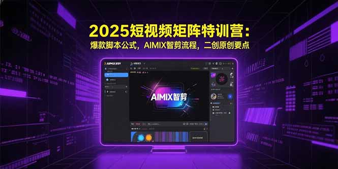 2025短视频矩阵特训营：爆款脚本公式，AIMIX智剪流程，二创原创要点-缘艺创业网