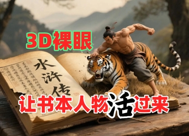 书本人物裸眼3D视频，新的玩法，流量超猛，保姆级教程-缘艺创业网
