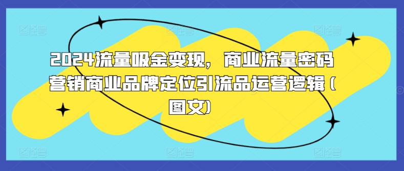 2024流量吸金变现，商业流量密码营销商业品牌定位引流品运营逻辑(图文)-缘艺创业网