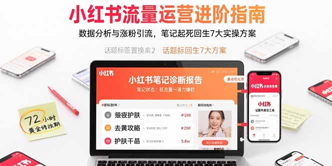小红书流量运营进阶指南，数据分析与涨粉引流，笔记起死回生7大实操方案-缘艺创业网