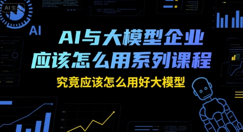 AI与大模型企业应该怎么用系列课程，究竟应该怎么用好大模型-缘艺创业网
