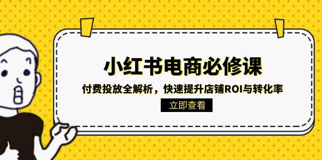 小红书电商必修课：付费投放全解析，快速提升店铺ROI与转化率-缘艺创业网