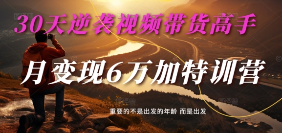 30天逆袭视频带货高手，单月变现6万加特训营-麦子甜-缘艺创业网
