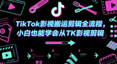 TikTok影视搬运剪辑全流程，小白也能学会从TK影视剪辑-缘艺创业网