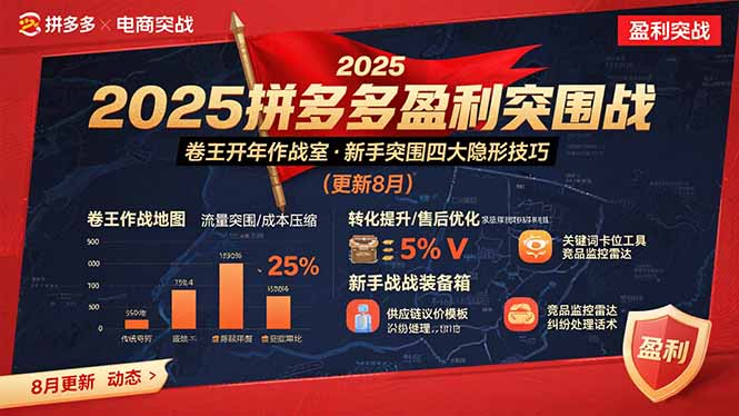 2025拼多多盈利突围战：卷王开年作战室，新手突围四大隐形技巧(更新8月-缘艺创业网