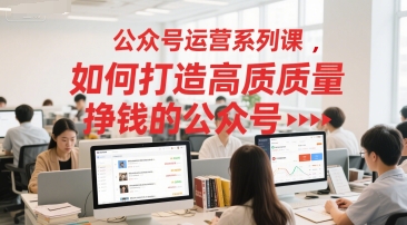 公众号运营系列课，如何打造高质量挣钱的公众号-缘艺创业网