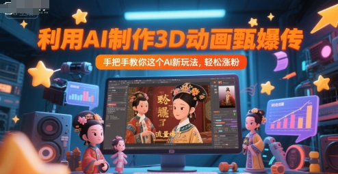 利用AI制作3D动画甄嬛传，流量爆了，手把手教你这个AI新玩法，轻松涨粉-缘艺创业网