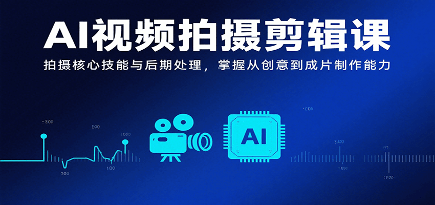 AI视频拍摄剪辑课，拍摄核心技能与后期处理，掌握从创意到成片制作能力-缘艺创业网