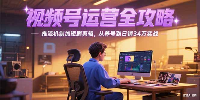 2025视频号运营全攻略，推流机制加短剧剪辑，从养号到日销34万实战-缘艺创业网