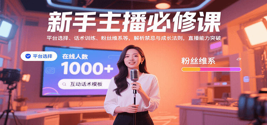 新手主播必修课：平台选择、话术训练、粉丝维系等，解析禁忌与成长法则，突破直播能力-缘艺创业网