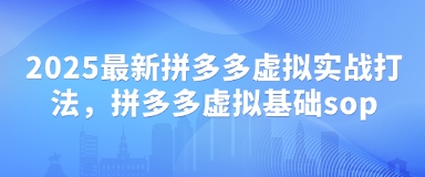 2025最新拼多多虚拟实战打法，拼多多虚拟基础sop-缘艺创业网