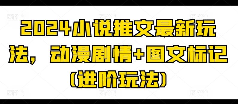 2024小说推文最新玩法，动漫剧情+图文标记(进阶玩法)-缘艺创业网
