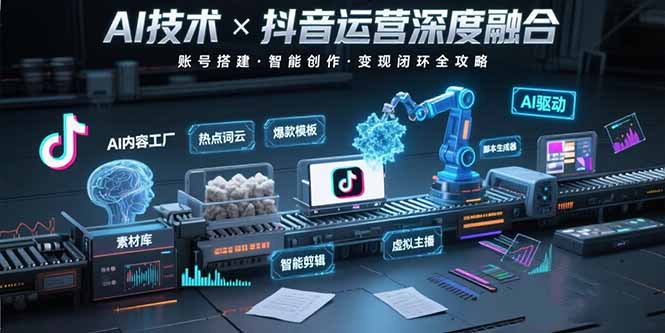AI技术与抖音运营的深度融合应用：涵盖账号搭建、内容创作、收益变现等-缘艺创业网