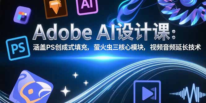 Adobe AI设计课：涵盖PS创成式填充，萤火虫三核心模块，视频音频延长技术-缘艺创业网