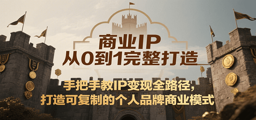 商业IP从0到1完整打造，手把手教IP变现全路径，打造可复制的个人品牌商业模式-缘艺创业网