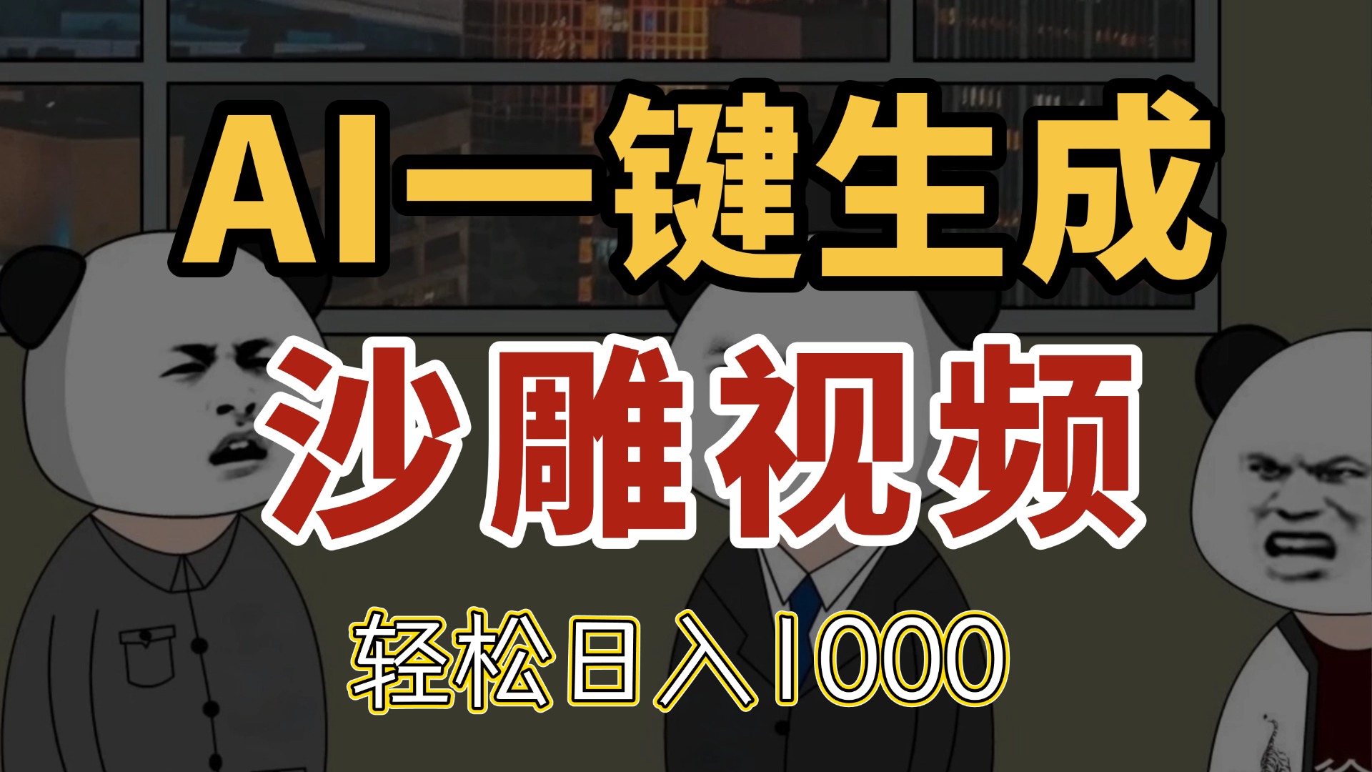 AI一键生成沙雕视频，一条视频千万播放，轻松日入1000-缘艺创业网
