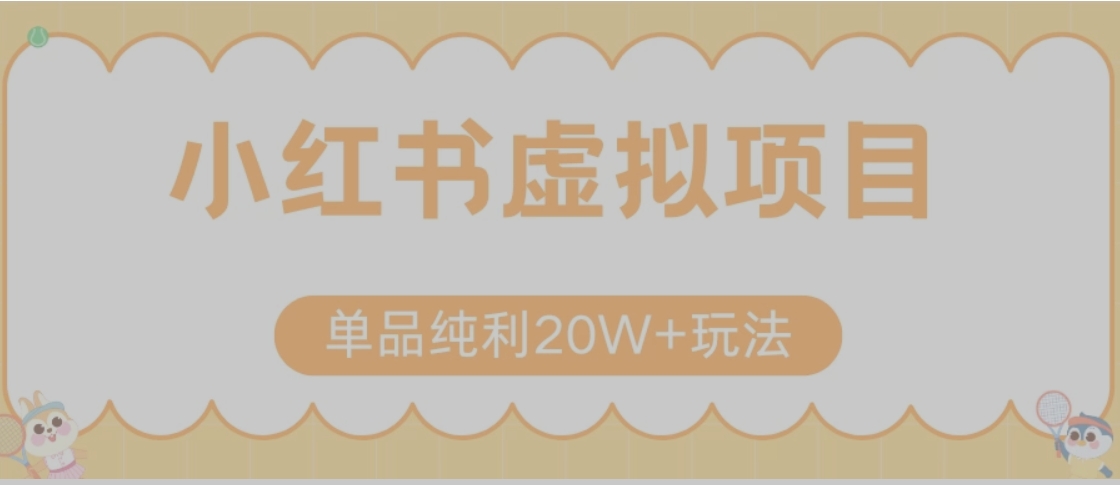 小红书卖虚拟产品，单品纯利20W+玩法分享（节系列课程）-缘艺创业网