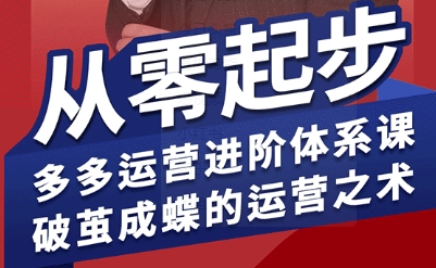 拼多多运营进阶系统课，从零起步，多多运营进阶体系课，破茧成蝶的运营之术-缘艺创业网