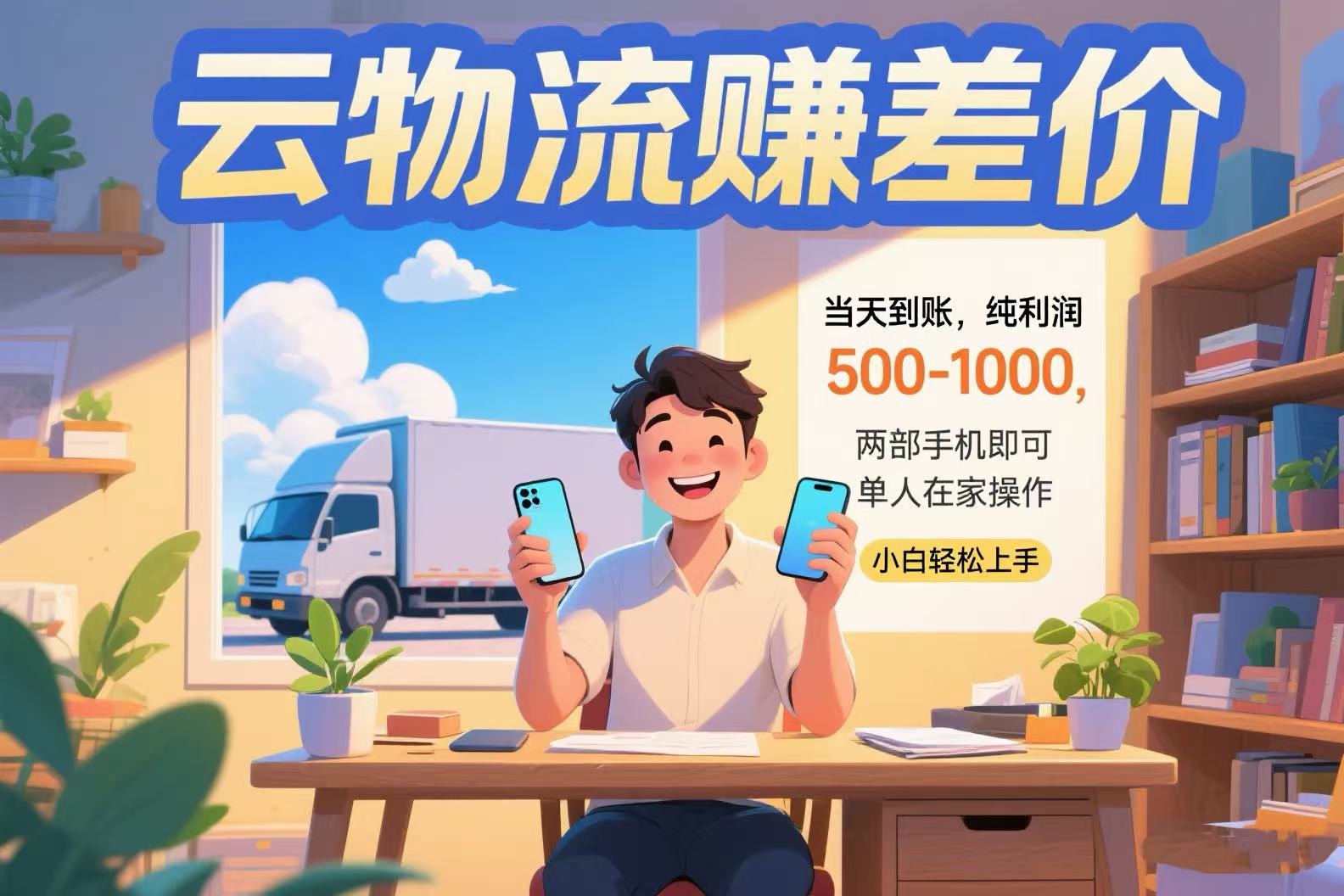 云物流赚差价 当天到账纯利润500-1000 两部手机即可 可单人在家操作 小…-缘艺创业网