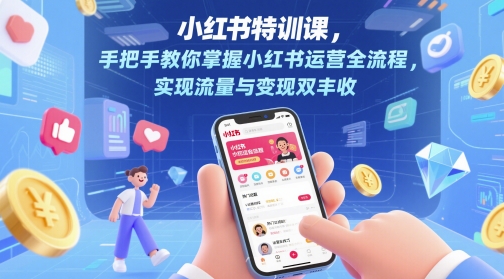 小红书特训课，手把手教你掌握小红书运营全流程，实现流量与变现双丰收-缘艺创业网