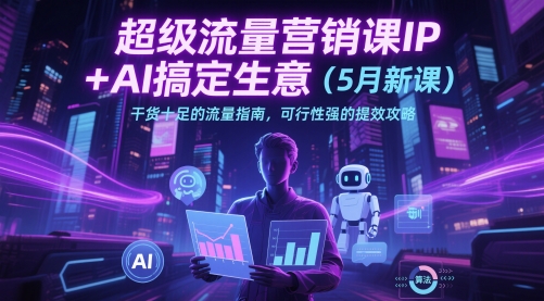 超级流量营销课IP+AI搞定生意(5月新课)干货十足的流量指南，可行性强的提效攻略-缘艺创业网