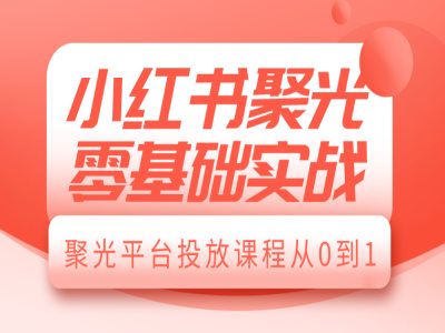 小红书聚光零基础实战，聚光平台投放课程从0到1-缘艺创业网