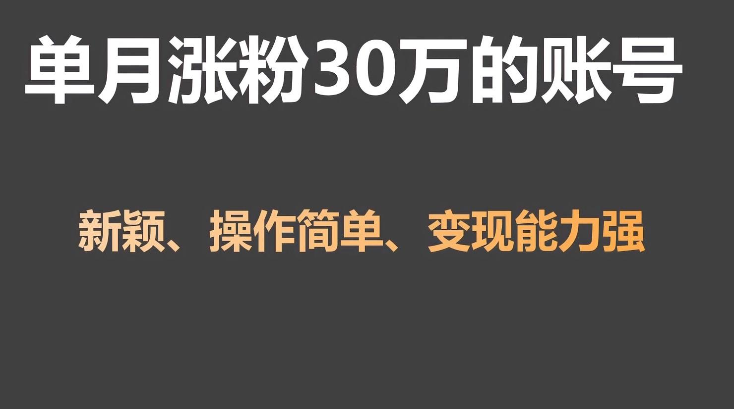 单月涨粉30万，带货收入20W，5分钟就能制作一个视频！-缘艺创业网