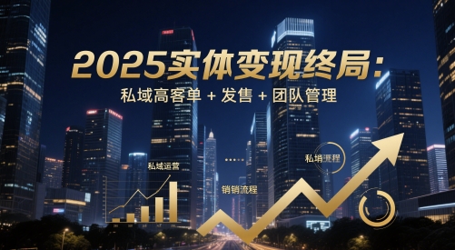 2025实体变现终局：私域高客单+发售+团队管理-缘艺创业网