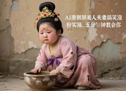 AI唐朝胖美人夫妻搞笑涨粉实操，五分钟教会你-缘艺创业网