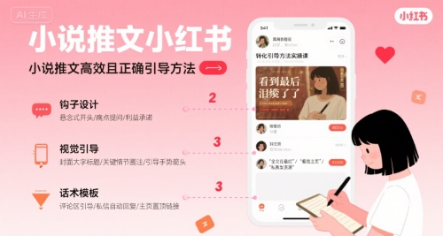 小说推文小红书高转化引导方法实操课，小说推文高效且正确引导方法-缘艺创业网