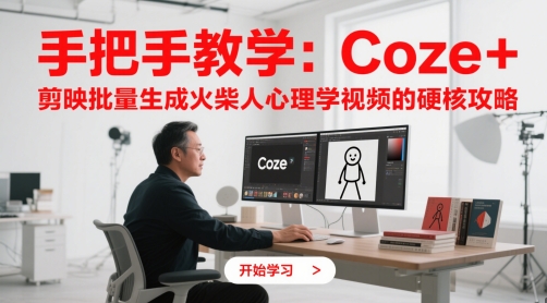 手把手教学：Coze + 剪映批量生成火柴人心理学视频的硬核攻略-缘艺创业网