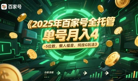 2025年百家号全托管，单号月入4-5位数，懒人福音，纯挂G玩法【揭秘】-缘艺创业网