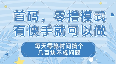 首码零撸项目，有快手就可以做，每天业务时间搞个几张不是问题【揭秘】-缘艺创业网