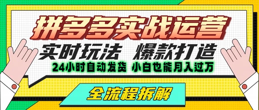 拼多多最新实战运营高投产：长久稳定项目，单店利润一天三位数-缘艺创业网