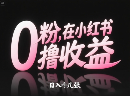 0粉在小红书撸收益，日入几张-缘艺创业网