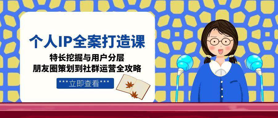 个人IP全案打造课，特长挖掘与用户分层，朋友圈策划到社群运营全攻略-缘艺创业网