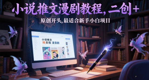 小说推文漫剧教程，二创+原创开头，最适合新手小白项目-缘艺创业网