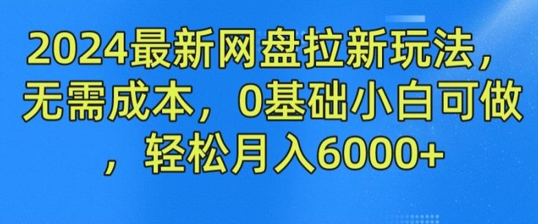 2024最新网盘拉新玩法，无需成本，0基础小白可做，轻松月入6000+【揭秘】-缘艺创业网