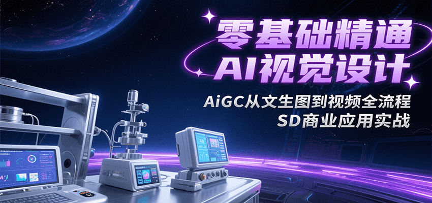 零基础精通AI视觉设计，AiGC从文生图到视频全流程，SD商业应用实战-缘艺创业网
