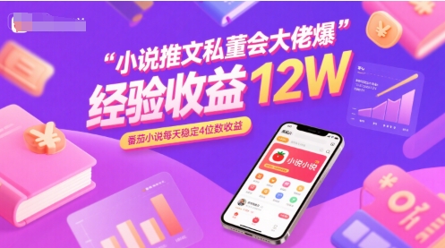 小说推文私董会大佬爆单经验分享收益12W，番茄小说每天稳定4位数收益-缘艺创业网