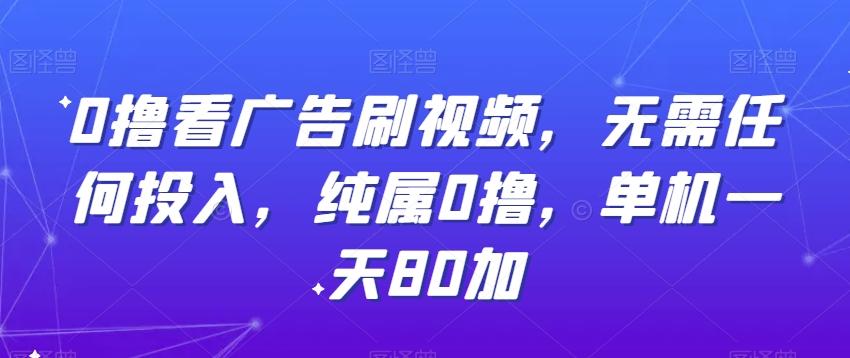 0撸看广告刷视频，无需任何投入，纯属0撸，单机一天80加-缘艺创业网