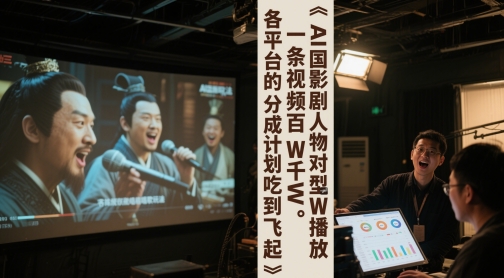 AI三国影视剧人物对口型唱歌玩法，一条视频百W千W播放，各平台的分成计划吃到飞起-缘艺创业网
