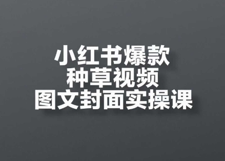 小红书爆款种草视频图文封面实操课，​开店、选品、引流、变现全流程-缘艺创业网