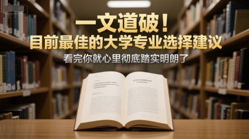 付费文章：一文道破！目前最佳的大学专业选择建议，看完你就心里彻底踏实明朗了-缘艺创业网