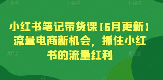 小红书笔记带货课【6月更新】流量电商新机会，抓住小红书的流量红利-缘艺创业网