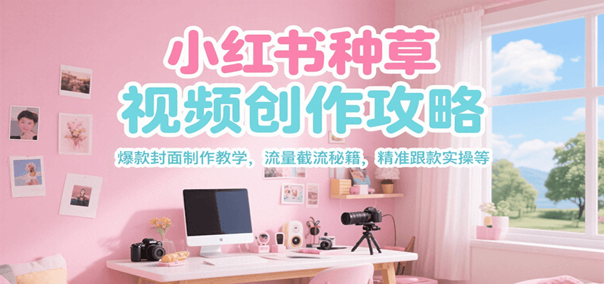 小红书种草视频创作攻略，爆款封面制作教学 ，流量截流秘籍 ，精准跟款实操等-缘艺创业网