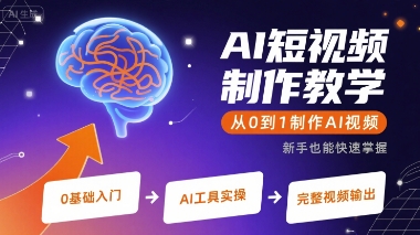AI短视频制作教学，从0到1制作AI视频-缘艺创业网