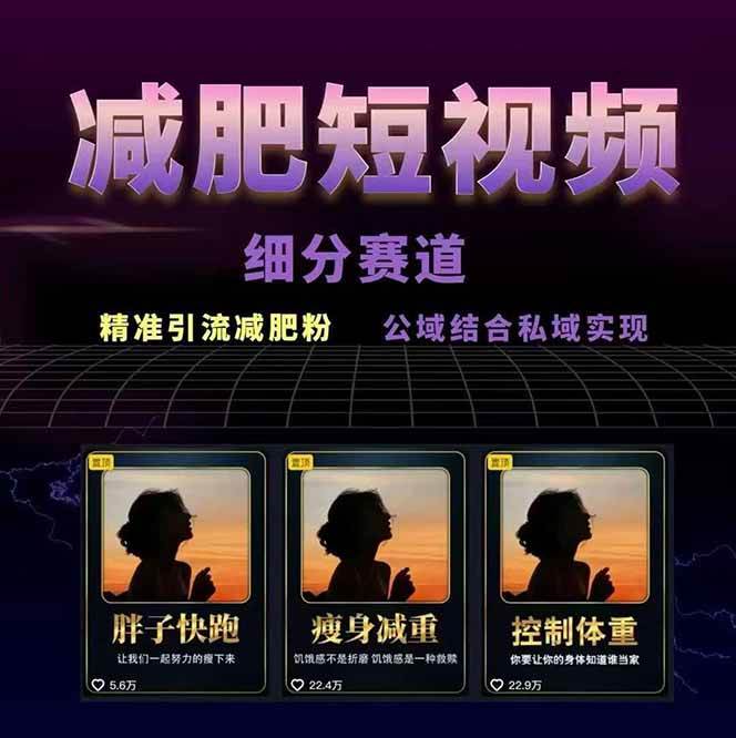图片[2]-减肥短视频运营实战课：含素材制作、剪映教学，讲精准引流、变现设计与内容模板技巧-缘艺创业网